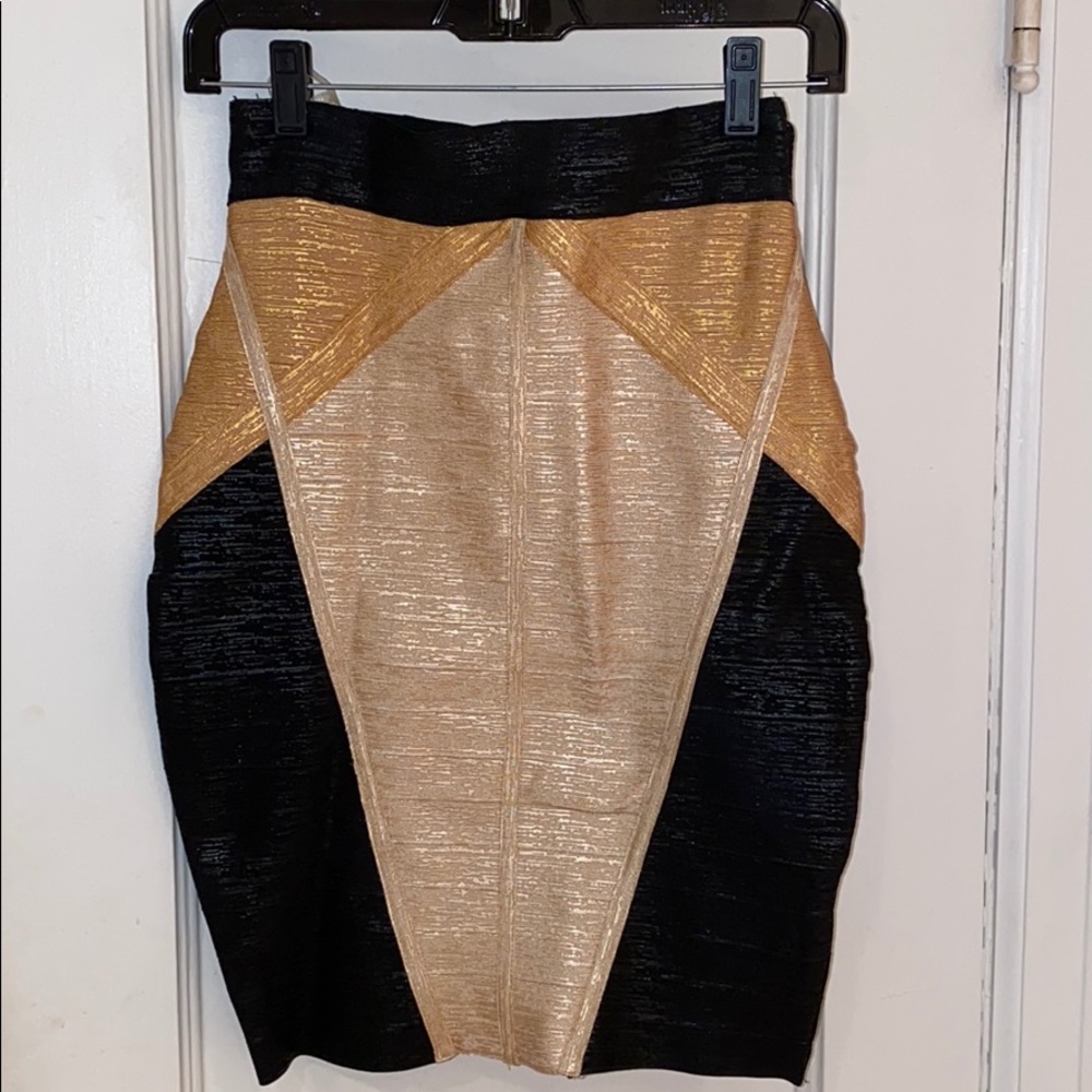 Bandage black and gold skirt